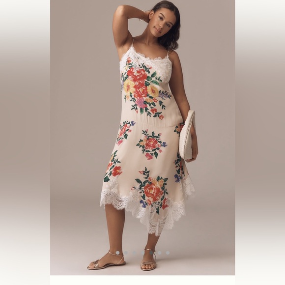 Anthropologie v neck slip midi dress - Picture 5 of 7